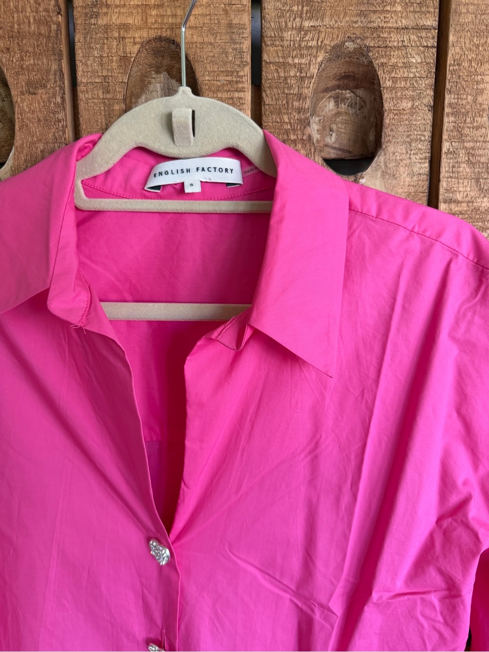 English Factory Vibrant Hot Pink Collared Shirt